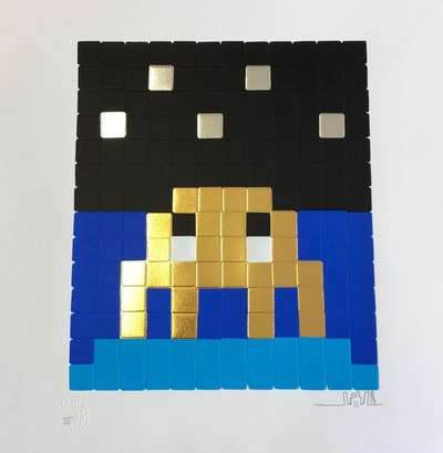 Invader: Space One (gold) - Signed Print