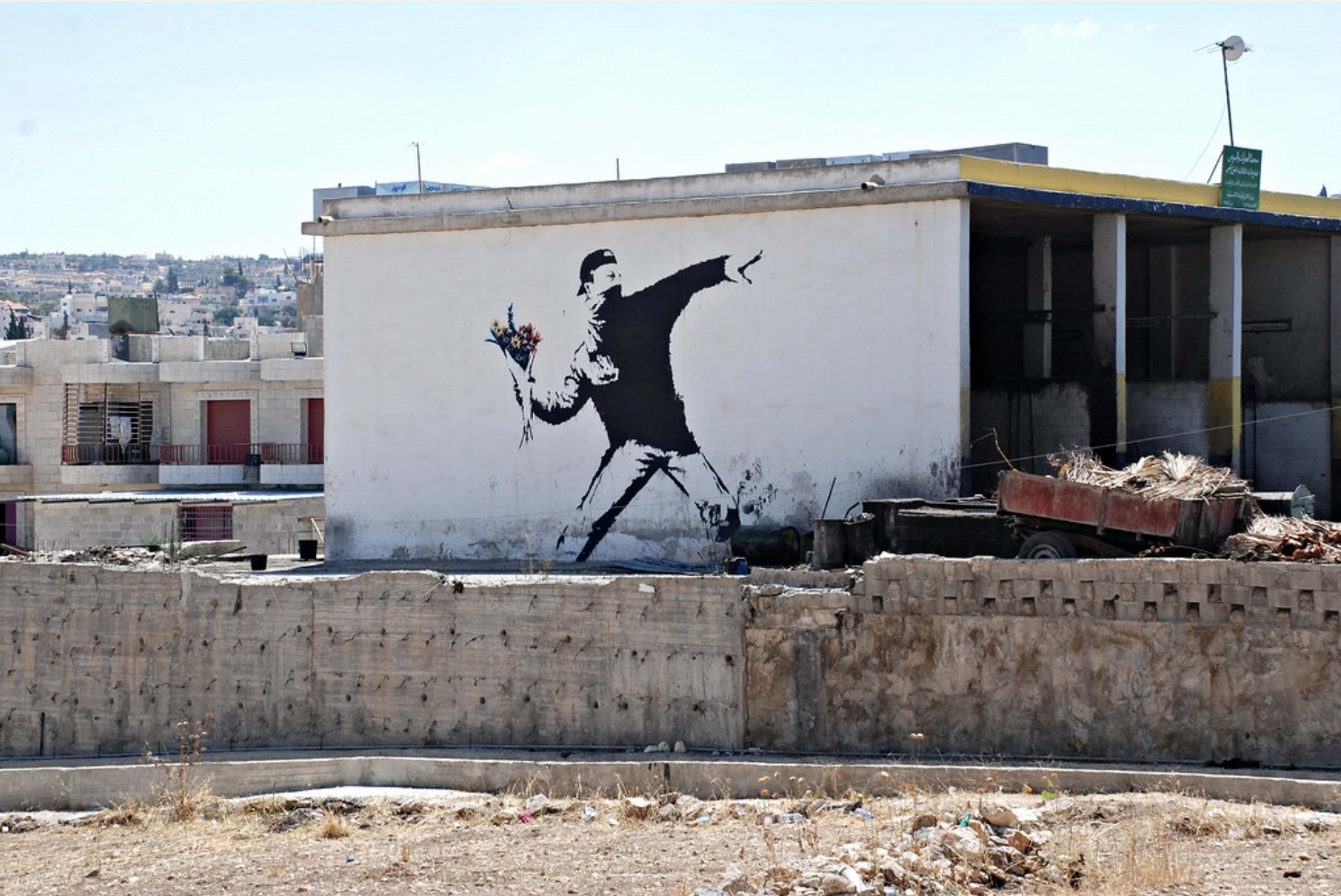 Love is in the Air, Jerusalem, by Banksy