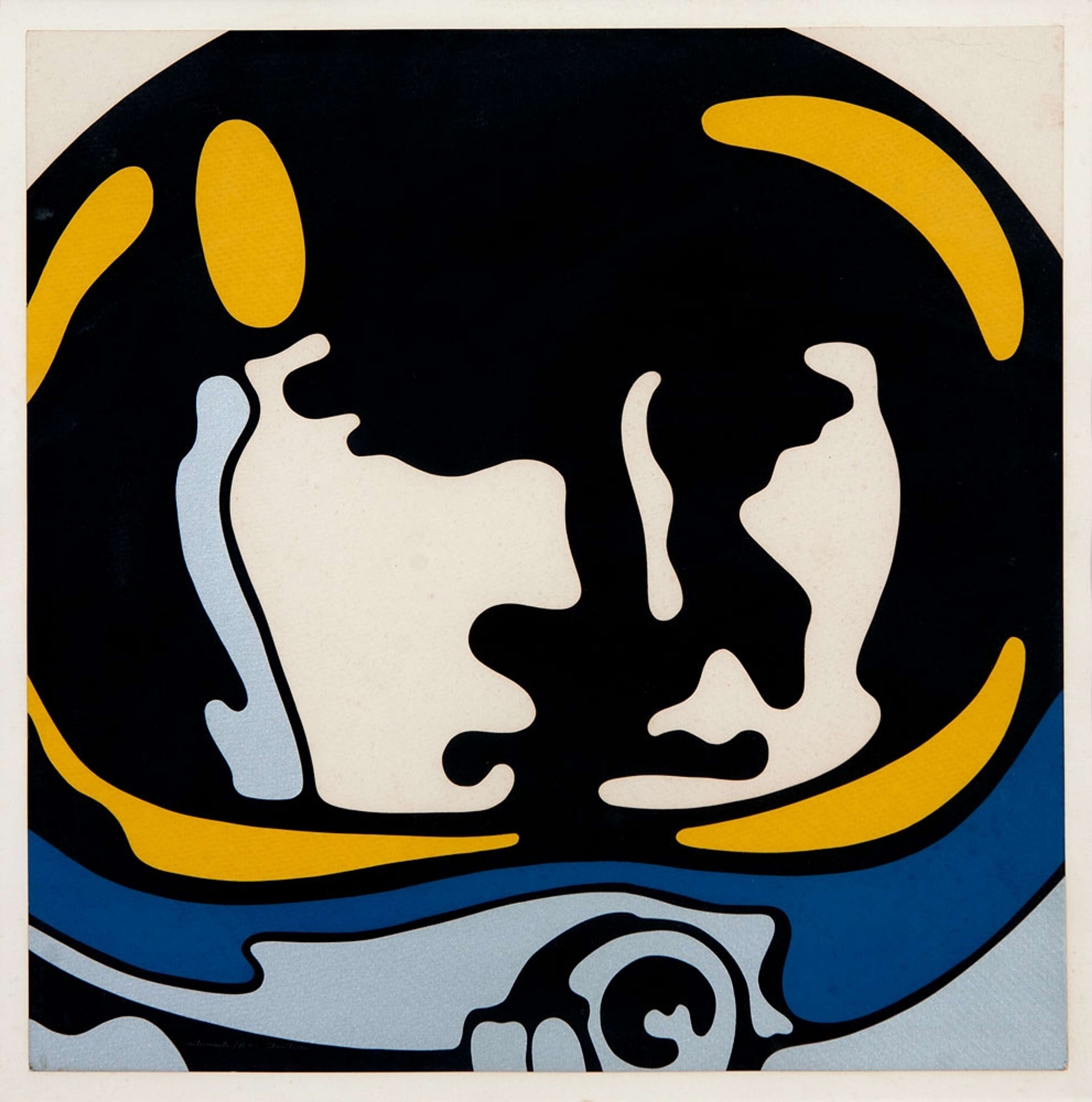 Astronauta (yellow and blue) - Signed Print by Claudio Tozzi 1969 - MyArtBroker