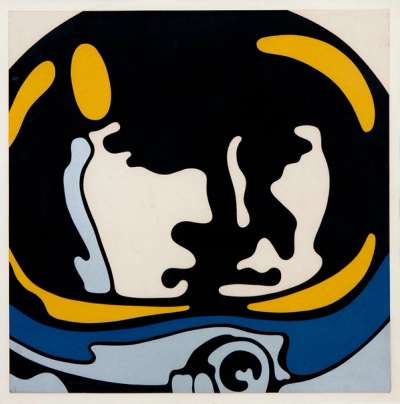 Astronauta (yellow and blue) - Signed Print by Claudio Tozzi 1969 - MyArtBroker