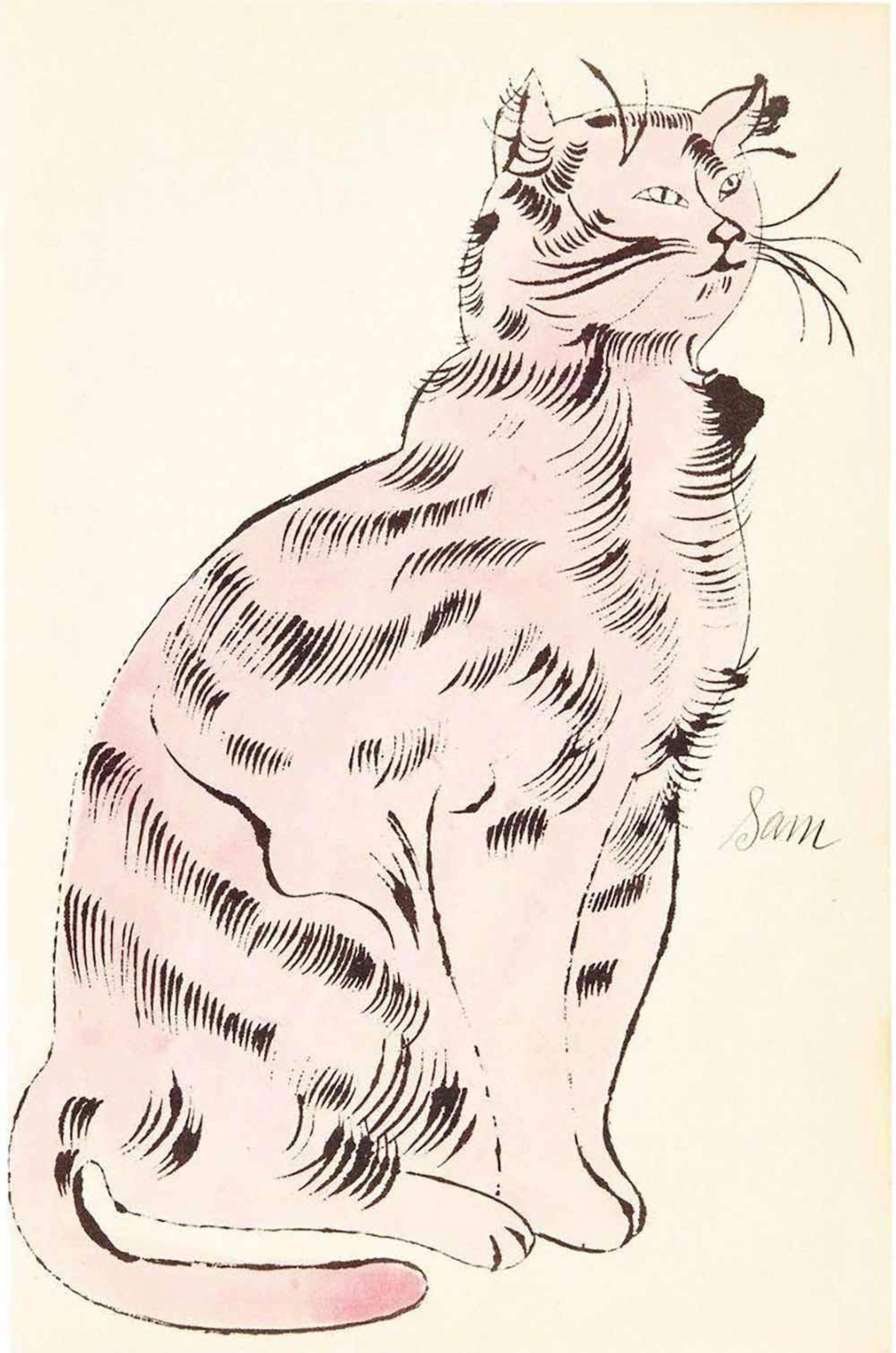 Cats Named Sam IV 56 - Unsigned Print by Andy Warhol 1954 - MyArtBroker
