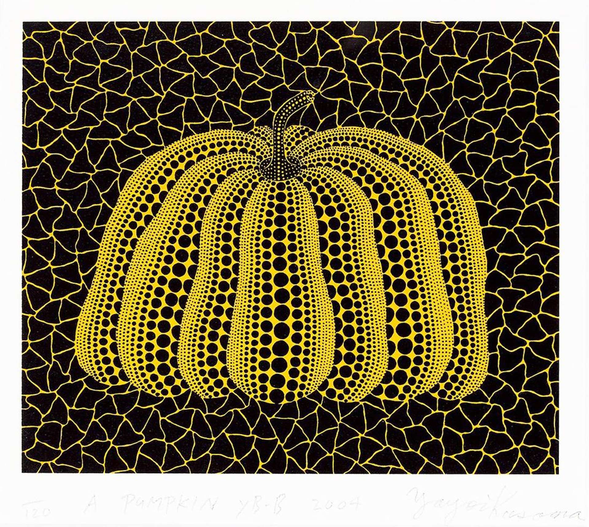 Pumpkin (YB-B) , Kusama 327 - Signed Print by Yayoi Kusama 2004 - MyArtBroker