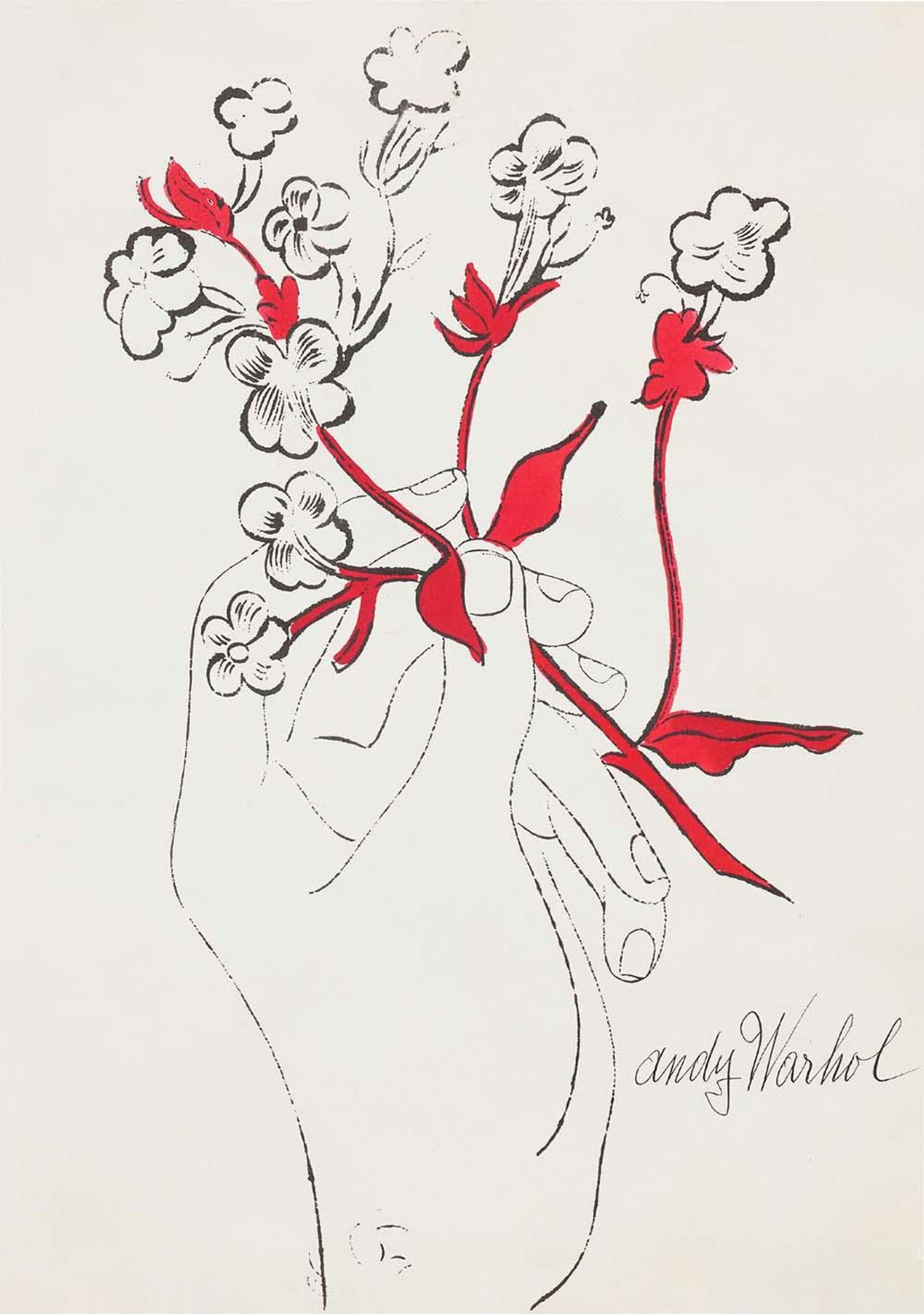 A Gold Book: Hand And Flowers (F. & S. IV.114) - Unsigned Print by Andy Warhol 1957 - MyArtBroker