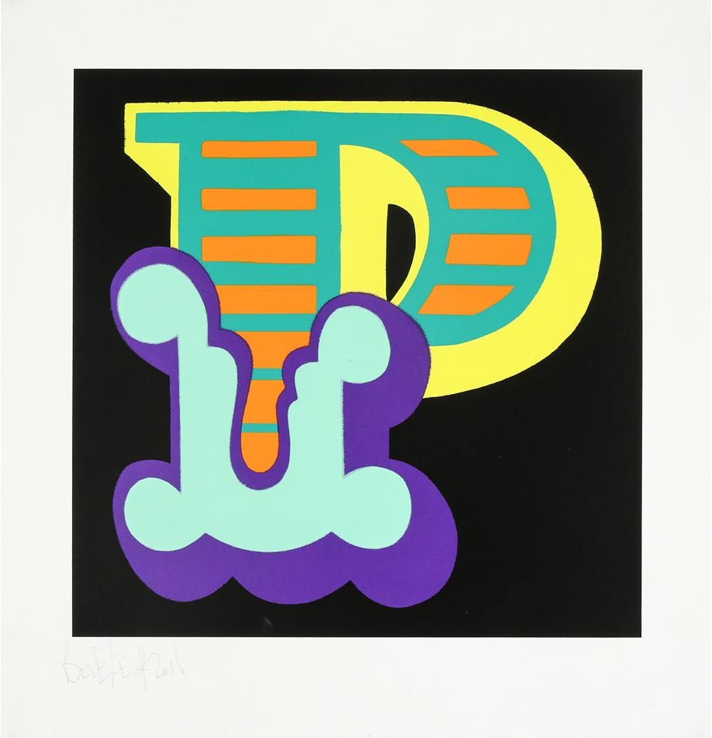 ベン・アイン　直筆サイン『O-pink』シルクスクリーン 2015年 0127A Ben Eine Letter X (pink) (Signed Print) 2015 | For Sale