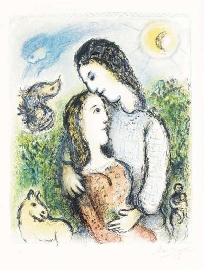 Les Adolescents - Signed Print by Marc Chagall 1975 - MyArtBroker