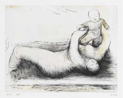 Mother And Child XII - Signed Print by Henry Moore 1983 - MyArtBroker