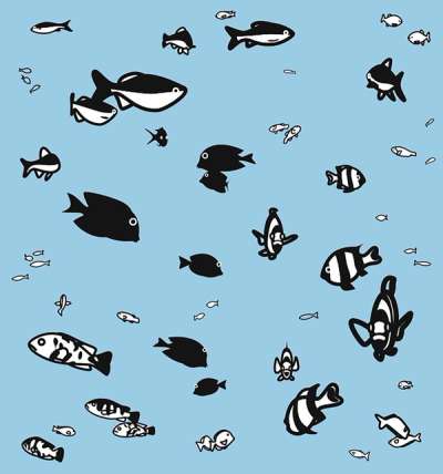 We Swam Amongst The Fishes 2 - Signed Print by Julian Opie 2003 - MyArtBroker