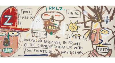 Hollywood Africans In Front Of The Chinese Theatre with Footprints Of Movie Stars (AP) - Unsigned Print by Jean-Michel Basquiat 2015 - MyArtBroker