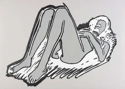 Monica Lying On Her Back Knees Up - Signed Print by Tom Wesselmann 1990 - MyArtBroker