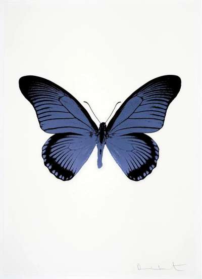 Damien Hirst: The Souls IV (cornflower blue, raven black) - Signed Print