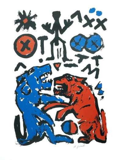 Spirit Of Europe - Signed Print by A. R. Penck 1981 - MyArtBroker