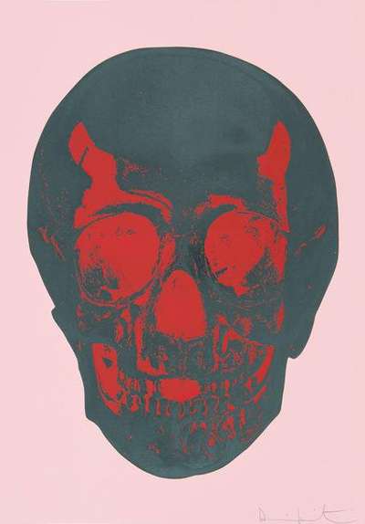 Damien Hirst: Till Death Do Us Part (candy floss pink, racing green, pigment red) - Signed Print