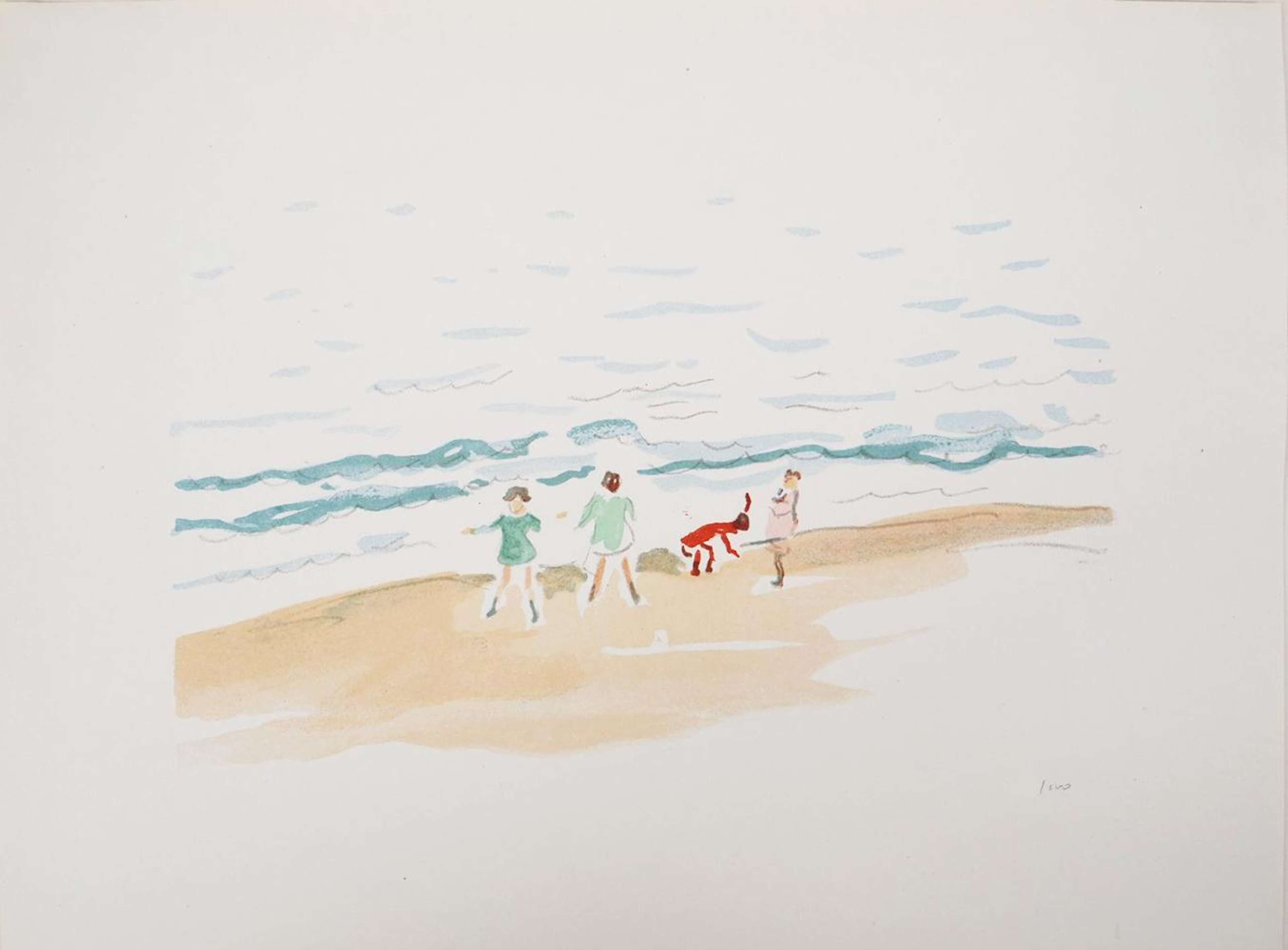 Children On The Beach - Signed Print by Albert Marquet 1947 - MyArtBroker