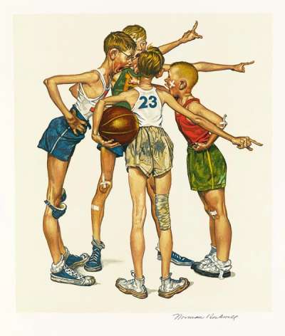 Sports 1 - Signed Print by Norman Rockwell 1977 - MyArtBroker