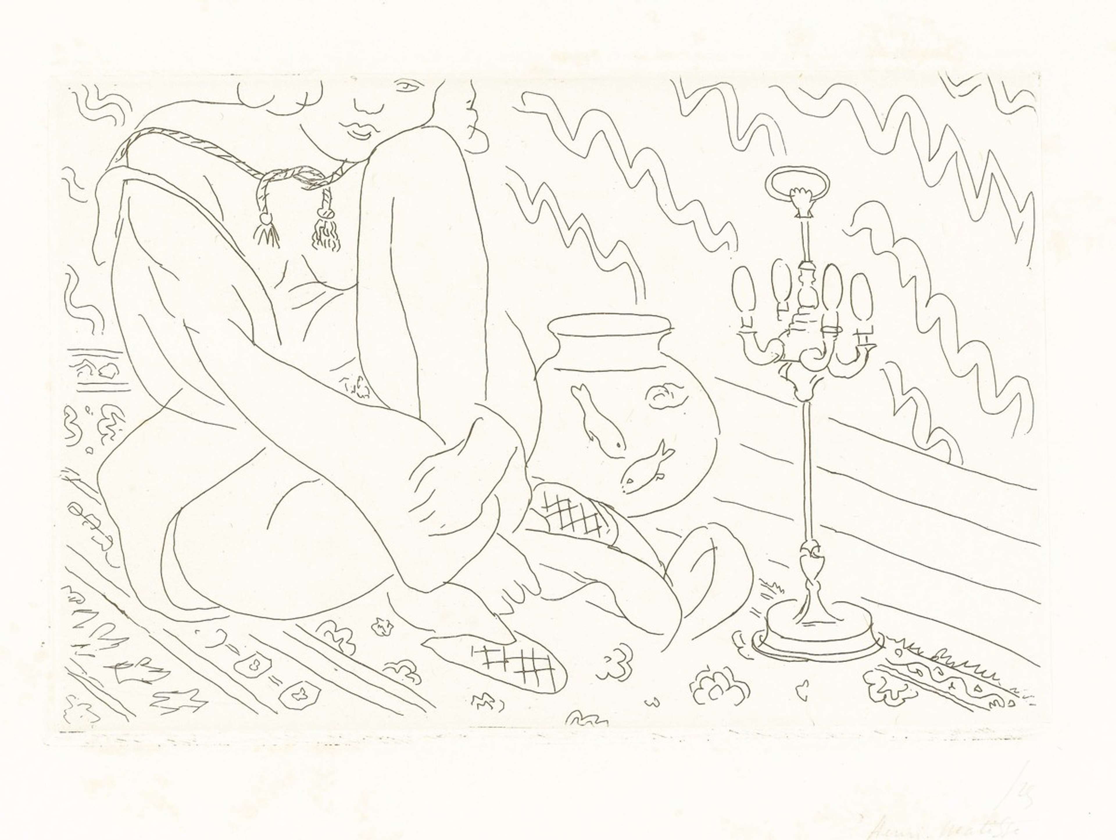 Figure Au Visage Coupé Assise Dans Un Intérieur - undefined by Henri Matisse 1929 - MyArtBroker