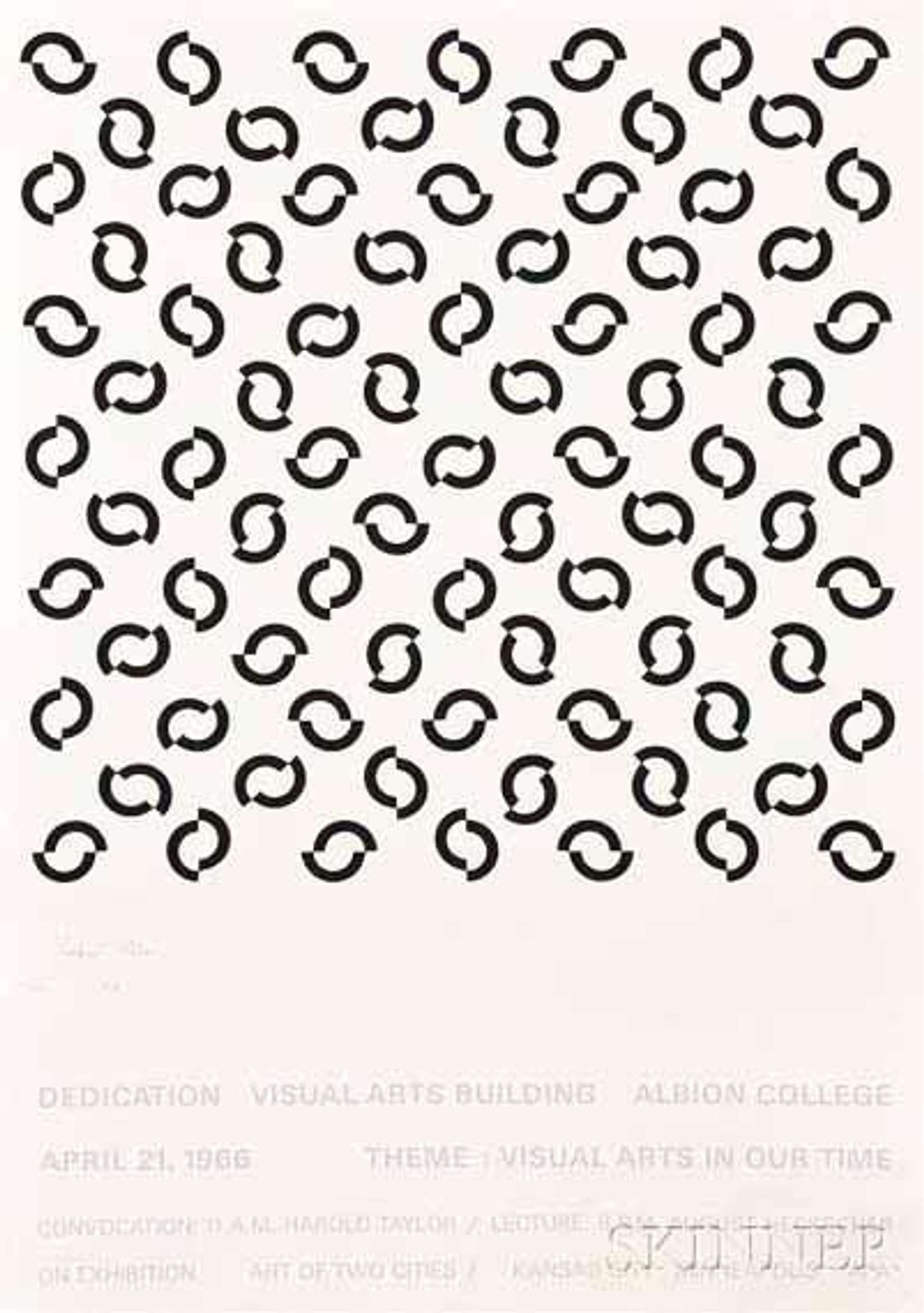 Dedication Visual Arts Building Albion College - Signed Print by Bridget Riley 1966 - MyArtBroker