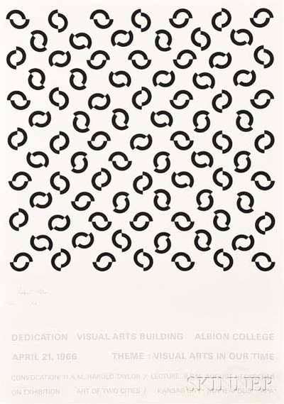 Dedication Visual Arts Building Albion College - Signed Print by Bridget Riley 1966 - MyArtBroker