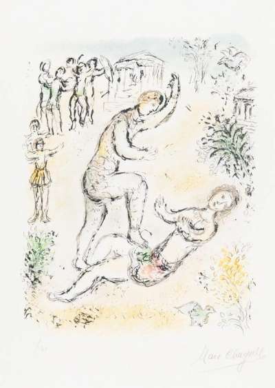 Combat Ulysse Et Iros - Signed Print by Marc Chagall 1975 - MyArtBroker