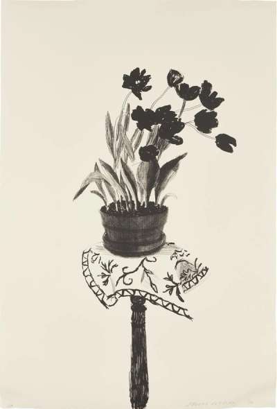 Black Tulips - Signed Print by David Hockney 1980 - MyArtBroker