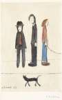 L S Lowry: Three Men And A Cat - Signed Print