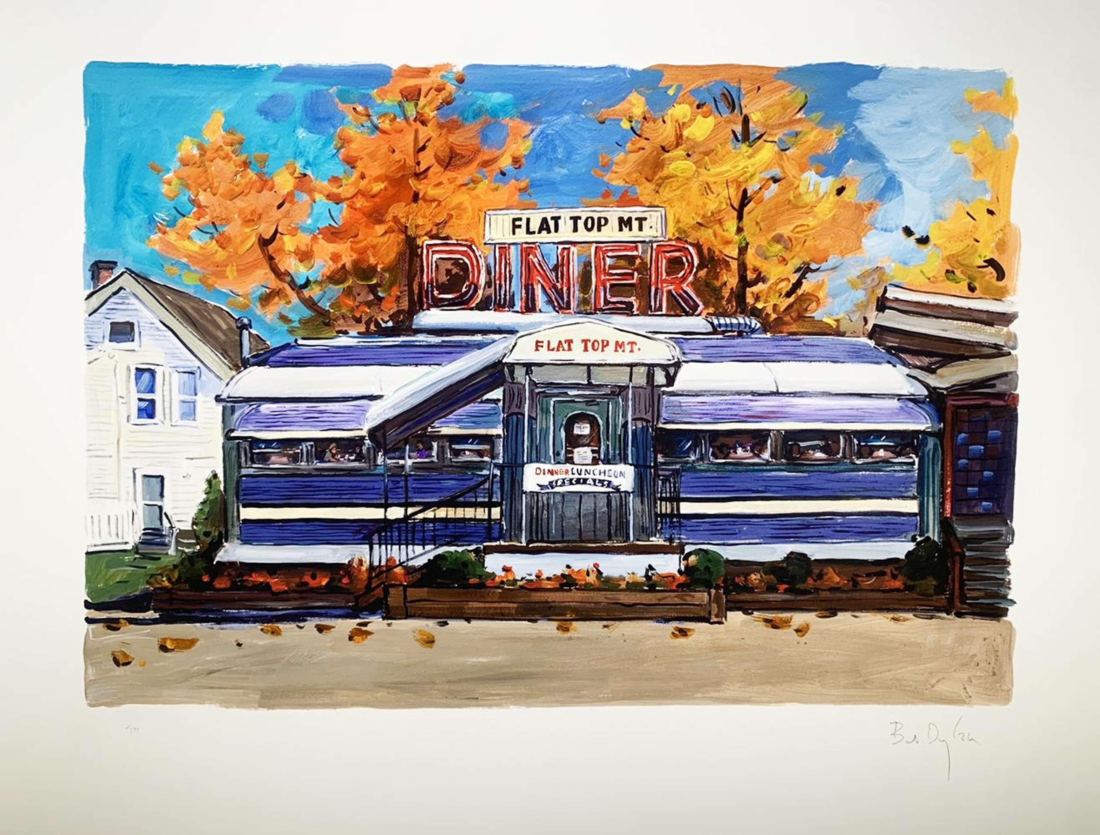 Flat Top Mt. Diner, Tennessee - Signed Print by Bob Dylan 2017 - MyArtBroker