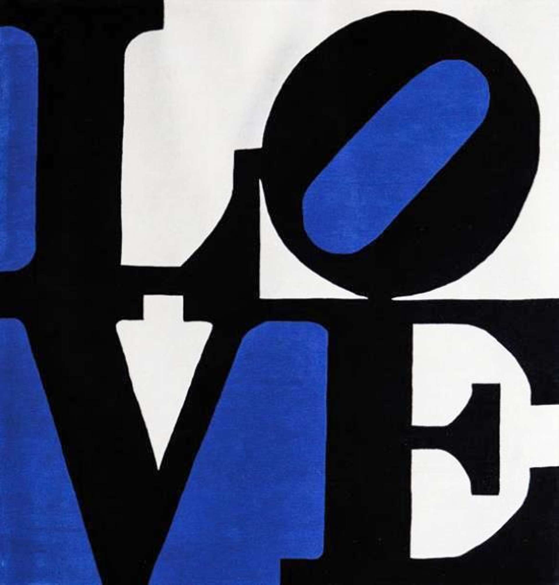 Robert Indiana: Chosen Love – Estonian Love (black, blue and white) - Wool