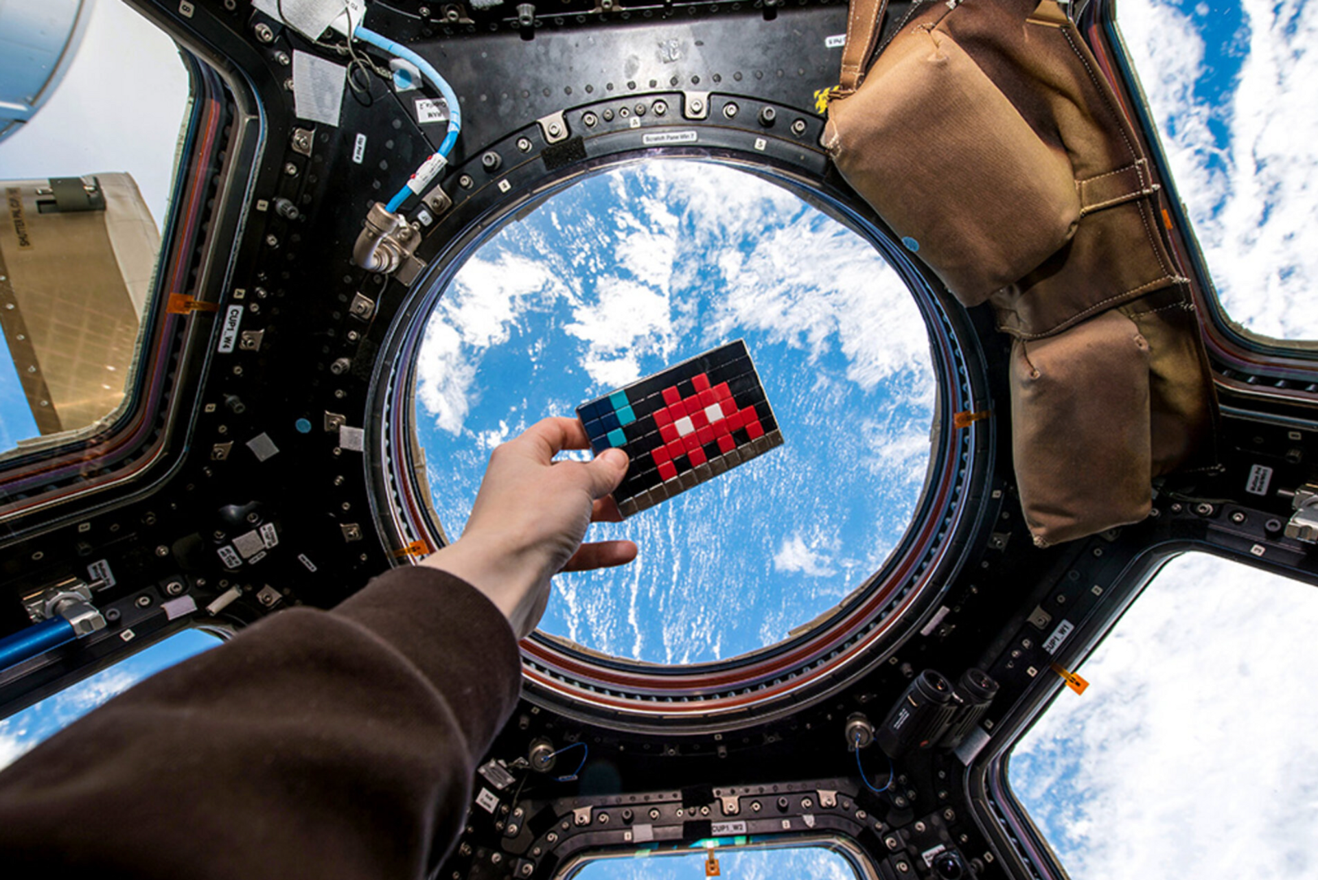 Space 2 by Invader, onboard the International Space Station