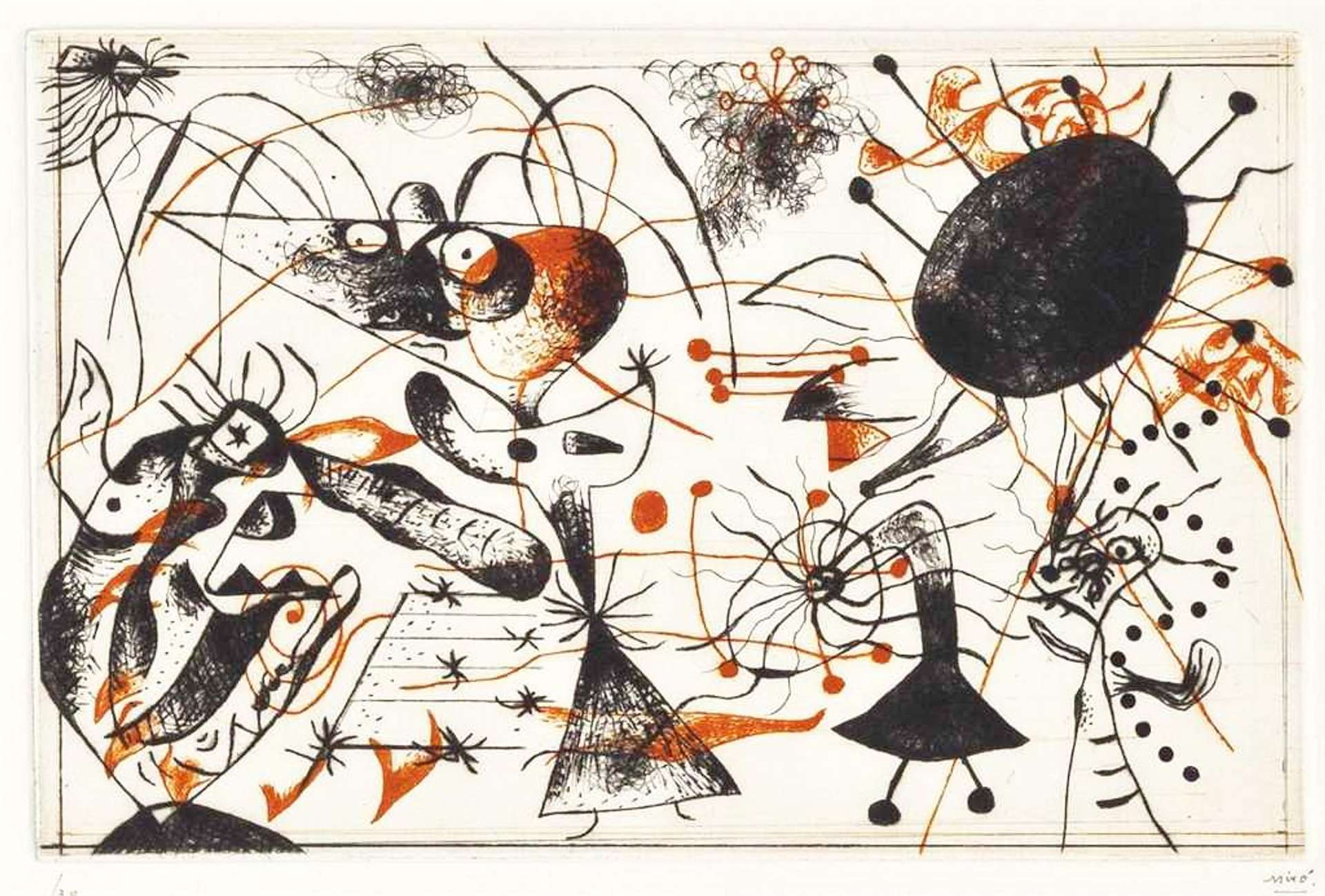 from (Série Noire Et Rouge) - Signed Print by Joan Miró 1938 - MyArtBroker