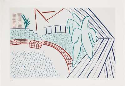 My Pool And Terrace - Signed Print by David Hockney 1983 - MyArtBroker