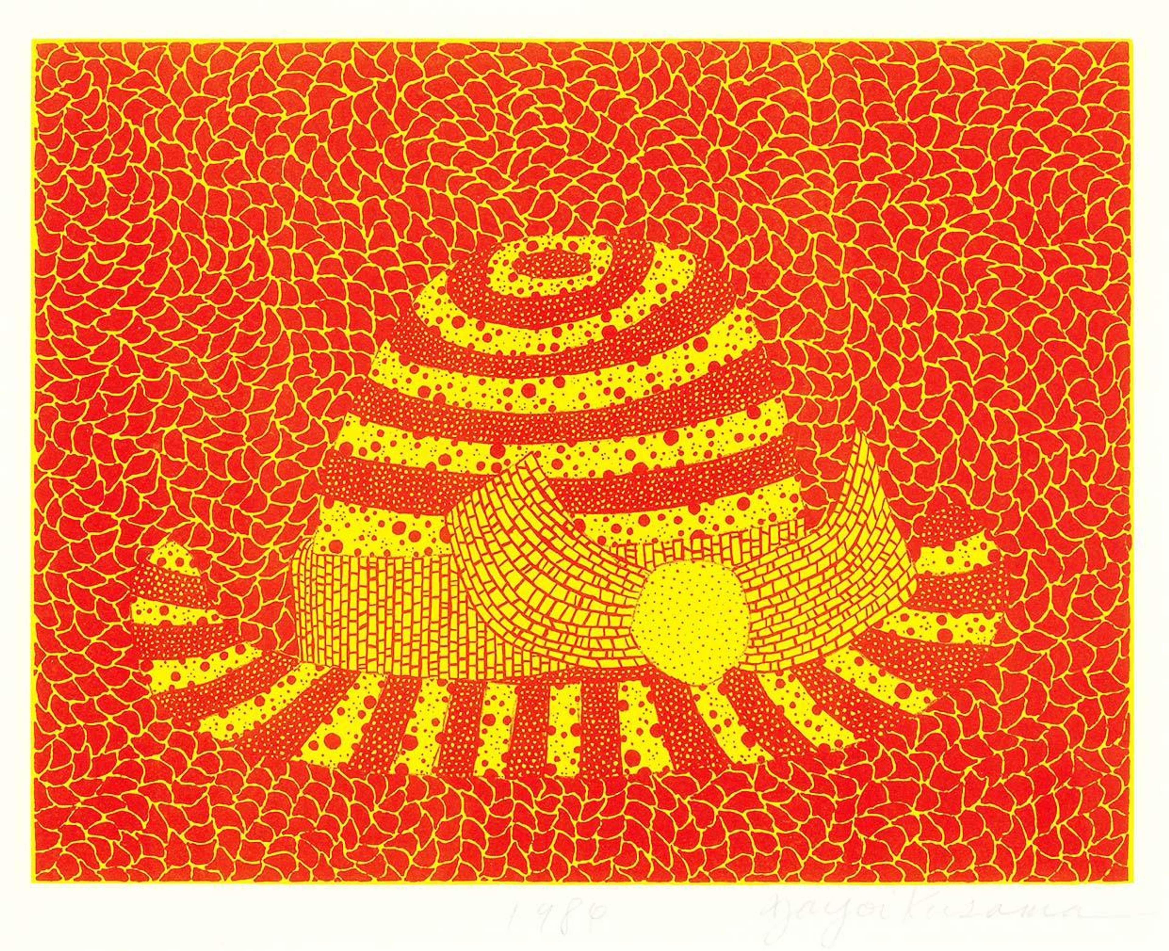 Hat (orange) - Signed Print by Yayoi Kusama 1984 - MyArtBroker