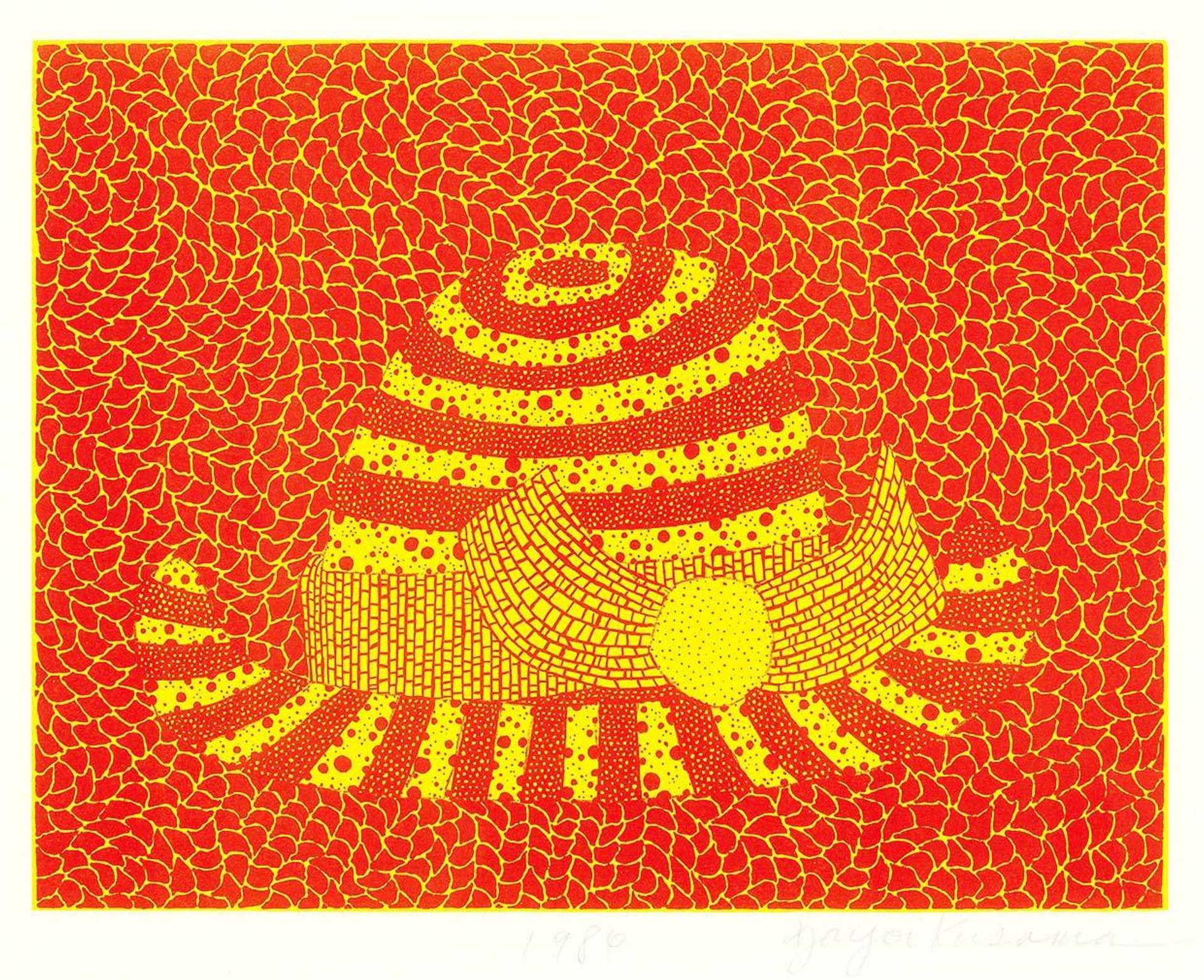Hat (orange) - Signed Print by Yayoi Kusama 1984 - MyArtBroker