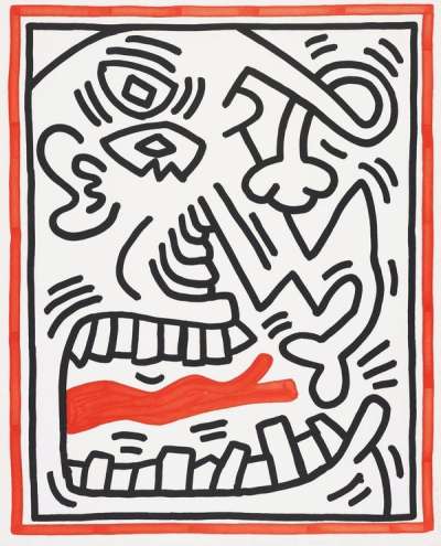 Three Lithographs 2 - Signed Print by Keith Haring 1985 - MyArtBroker