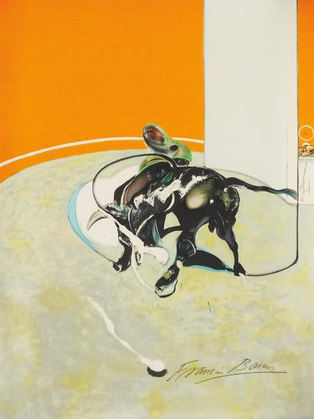 Study For Bullfight (centre panel) Signed Print by Francis Bacon