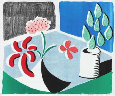 Red Flowers And Green Leaves, Separate, May 1988 - Signed Print by David Hockney 1988 - MyArtBroker