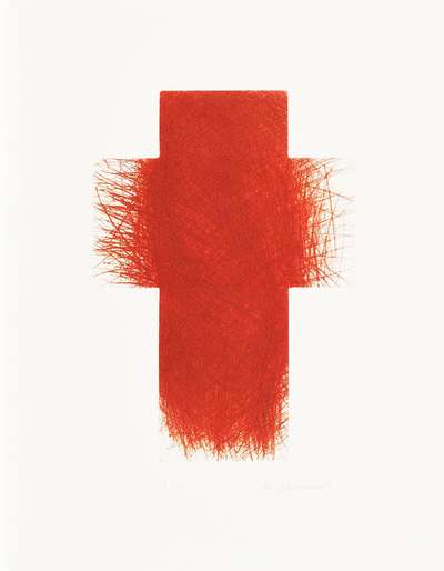 Rotes Kreuz - Signed Print by Arnulf Rainer 1983 - MyArtBroker