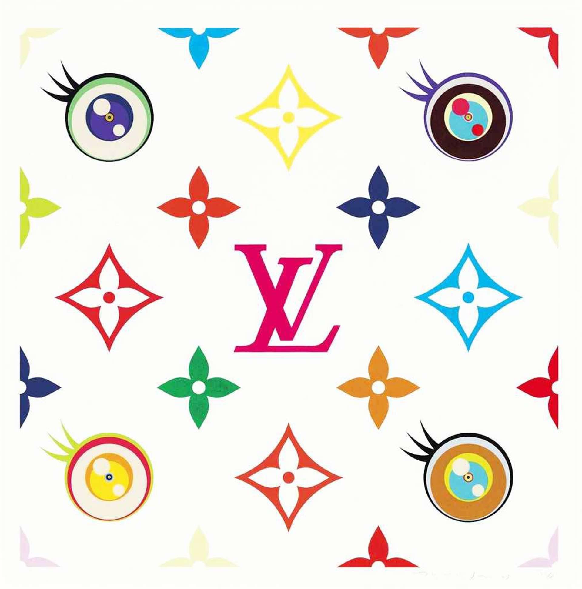 Takashi Murakami: Eye Love Superflat (pink logo) - Signed Print