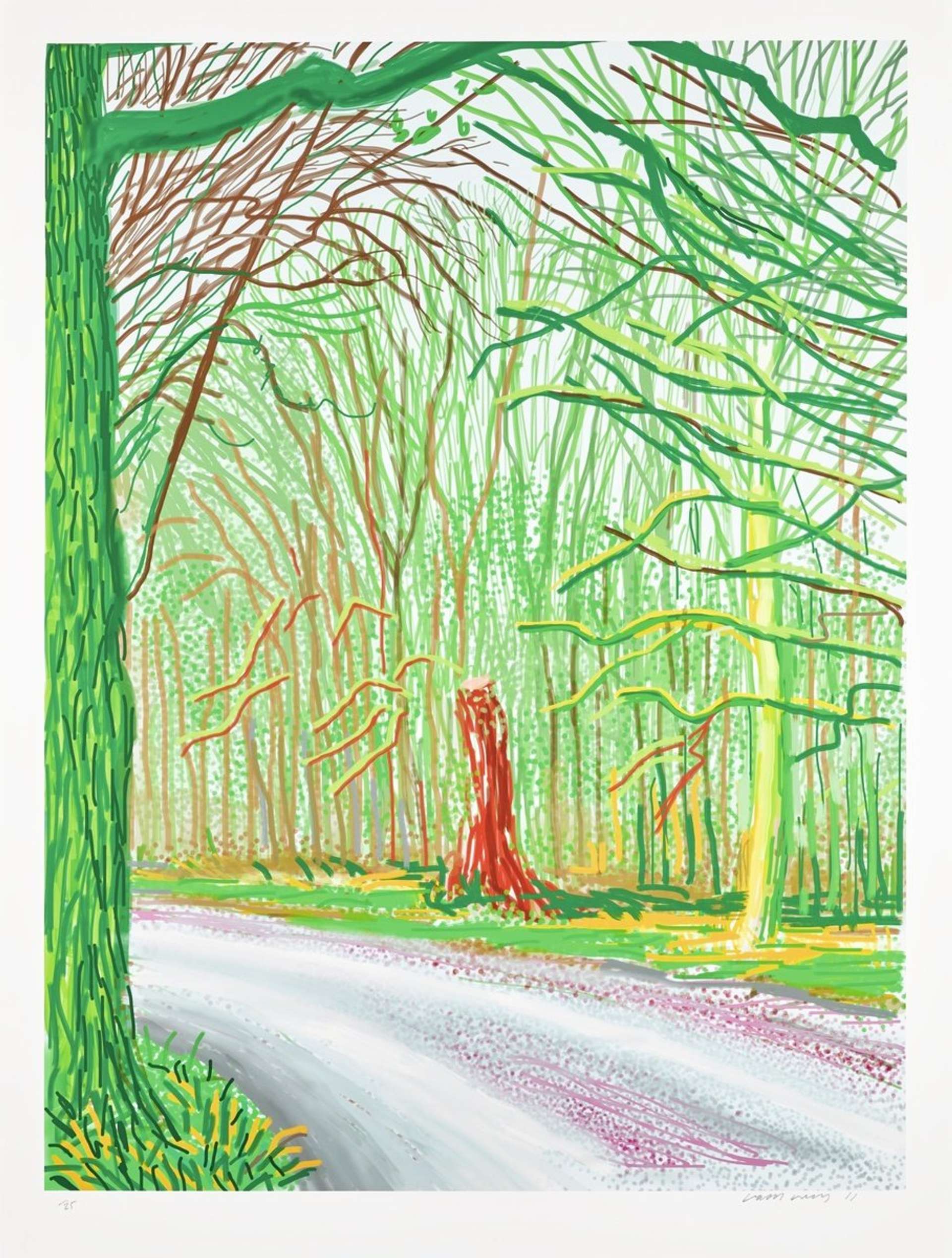 The Arrival Of Spring In Woldgate East Yorkshire 23rd April 2011 by David Hockney