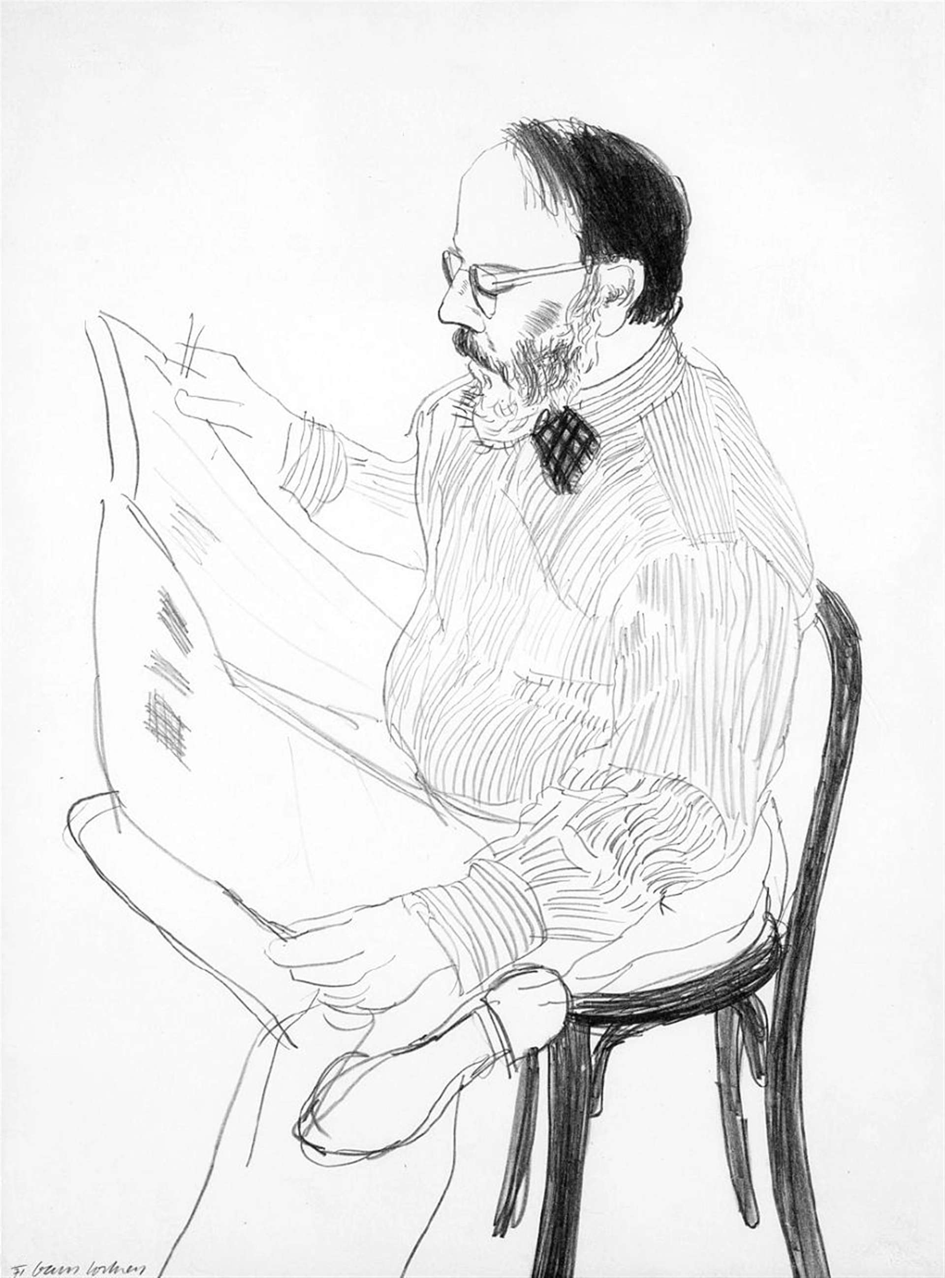 Henry Reading The Newspaper - Signed Print by David Hockney 1976 - MyArtBroker