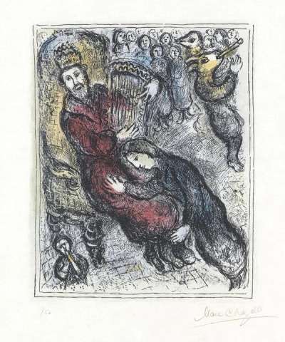 Marc Chagall: Le Roi David La Lyre - Signed Print