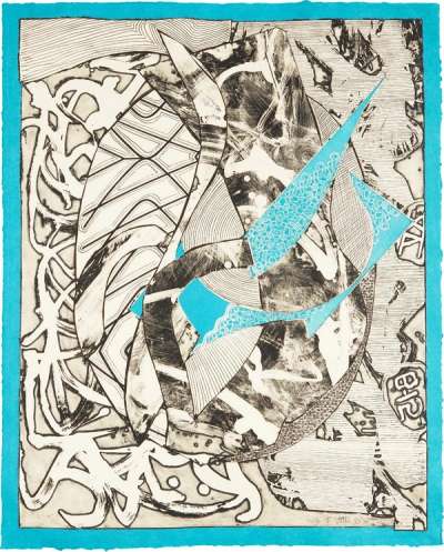 Swan Engraving (Blue) - Signed Print by Frank Stella 1983 - MyArtBroker