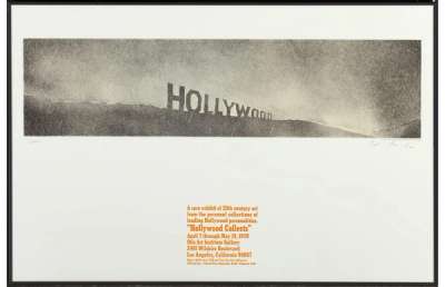 Hollywood In The Rain - Signed Print by Ed Ruscha 1970 - MyArtBroker