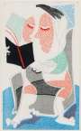 David Hockney: Man Reading Stendahl - Signed Print