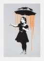 Banksy: Nola (orange rain) - Signed Print