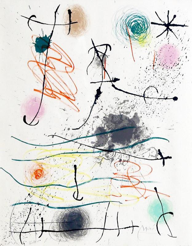 Joan Miró Quelques Fleurs Pour Des Amis (Frontispiece) (Signed Print) 1964