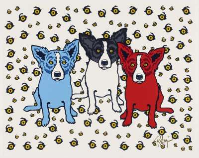 Oh Say Can You See (White) - Signed Print by George Rodrigue 1993 - MyArtBroker