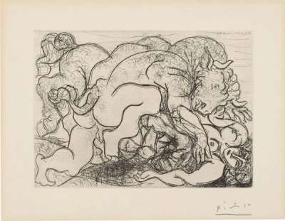Minotaure Attaquant Une Amazone (La Suite Vollard) - Signed Print by Pablo Picasso 1933 - MyArtBroker