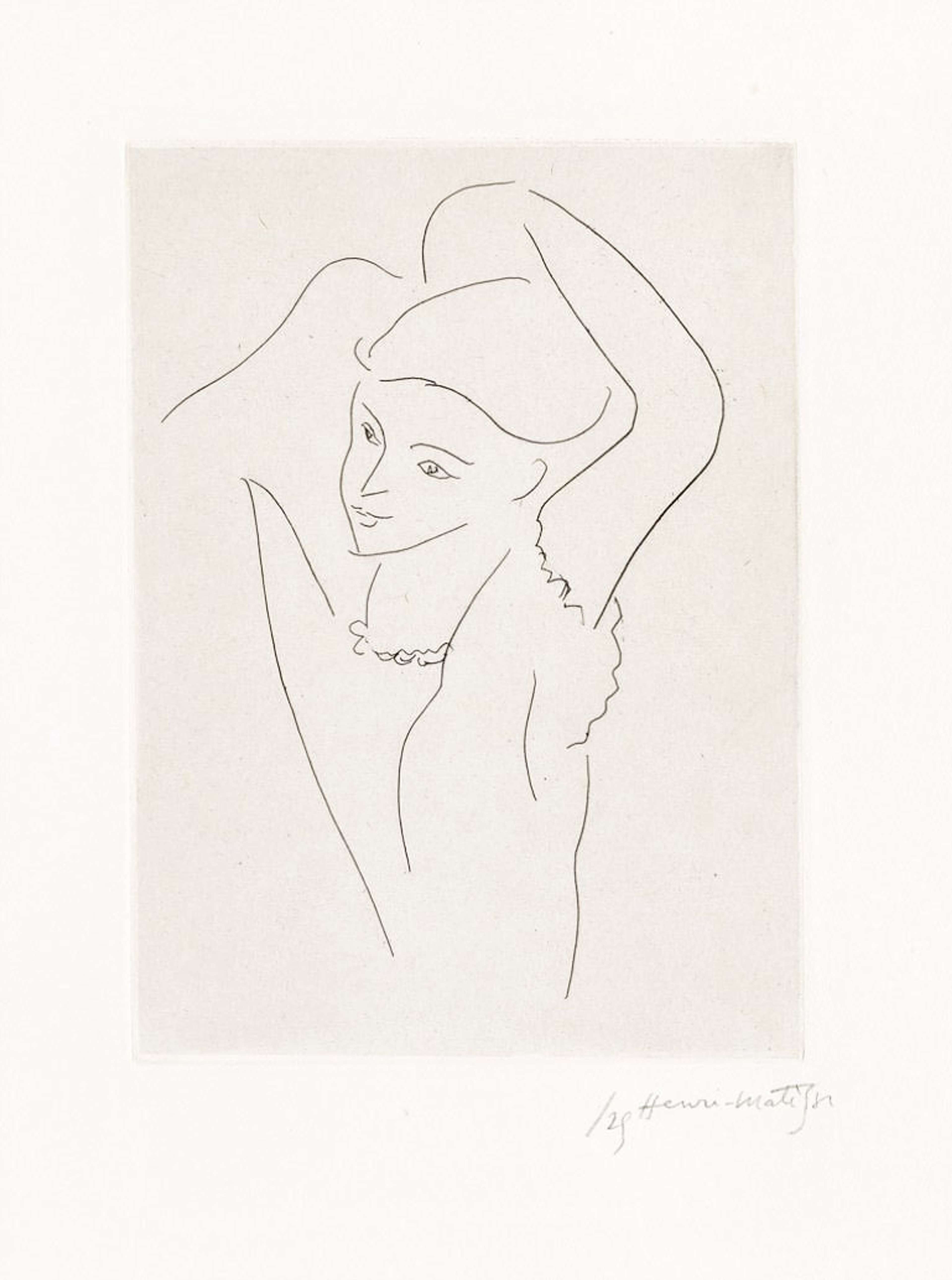 Jeune Fille Arrangeant Ses Cheveux - undefined by Henri Matisse 1934 - MyArtBroker