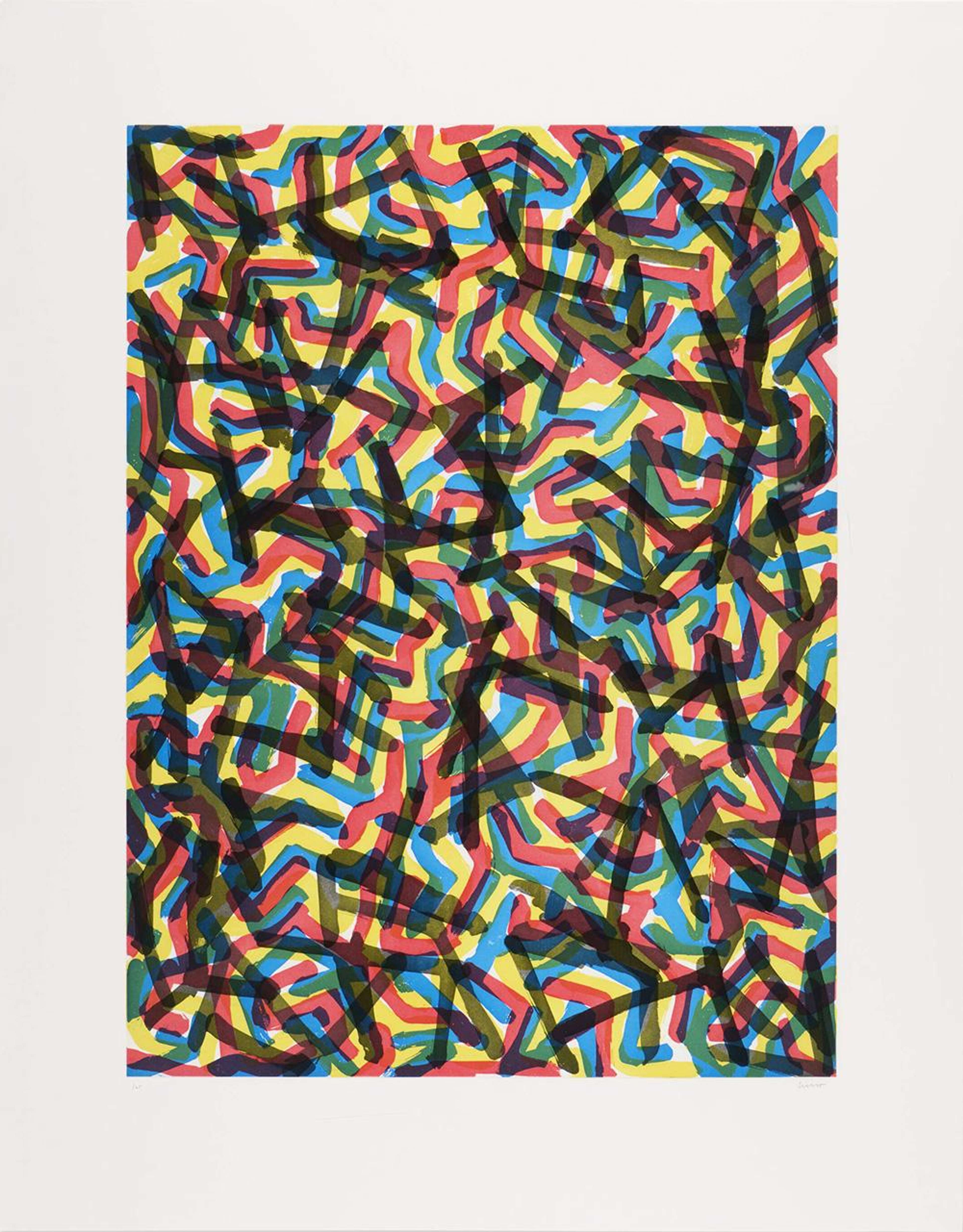 Irregular, Angular Brushstrokes - Signed Print by Sol Lewitt 1997 - MyArtBroker