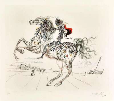 The Horseback Rider - Signed Print by Salvador Dali 1982 - MyArtBroker