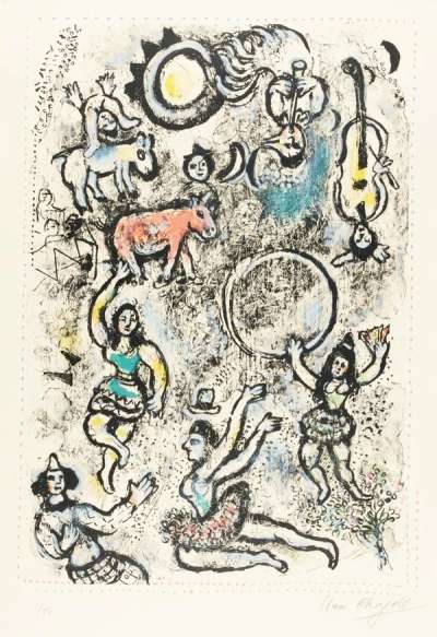 Marc Chagall: Les Saltimbanques - Signed Print